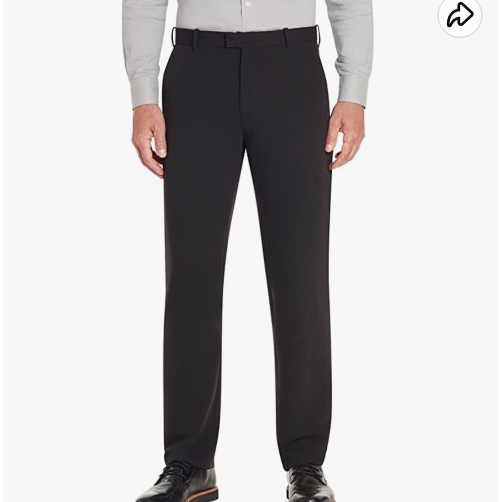 Van Heusen Flex Black Dress Trousers Straight Leg 33/32 Preowned